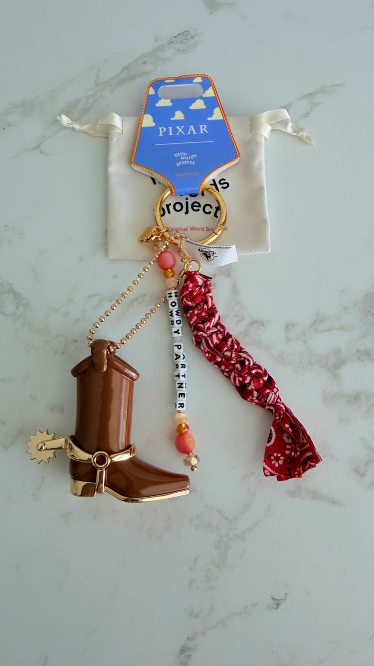 Little Words Project x Toy Story Howdy Partner Cowboy Boot Bag Charm NWT